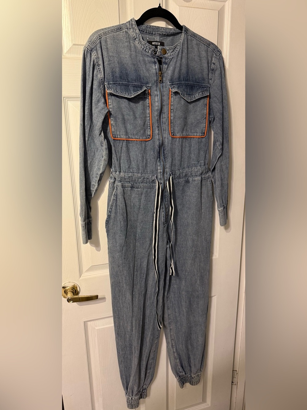 Artistix utility style chambray denim jumpsuit oversized small